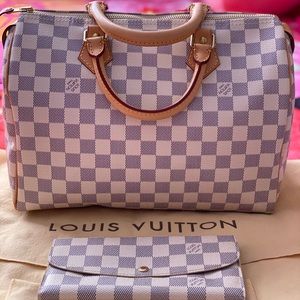 Louis Vuitton Damier Azur Speedy 30 and Wallet
